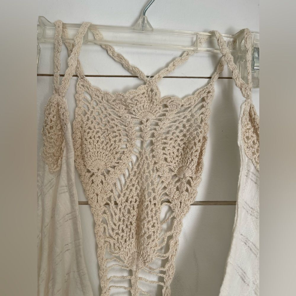 Free people crochet wrap dress or cover up nwot - Picture 2 of 12